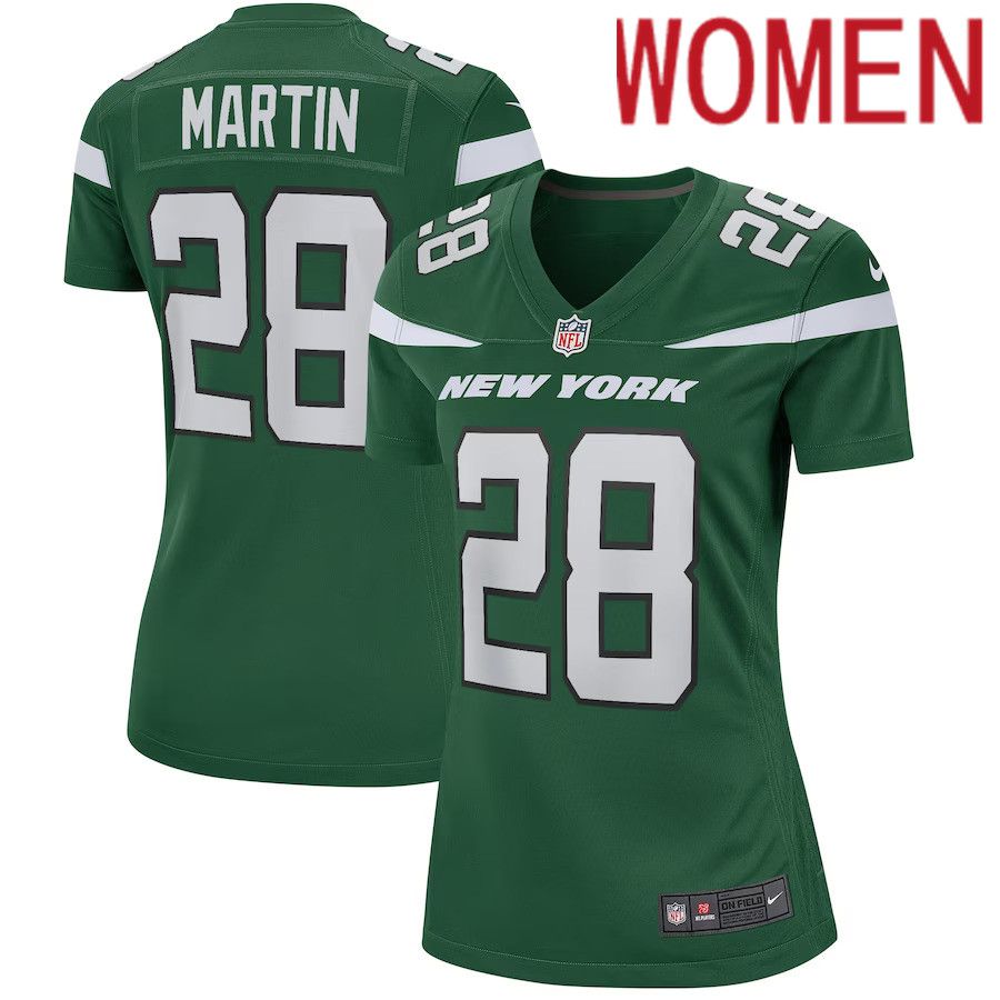 Women New York Jets #28 Curtis Martin Nike Gotham Green Game Retired Player NFL Jersey